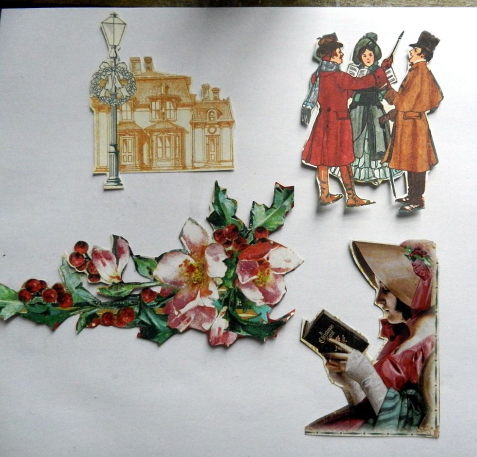 Cut out some pictures from G45 Christmas Carol collection.