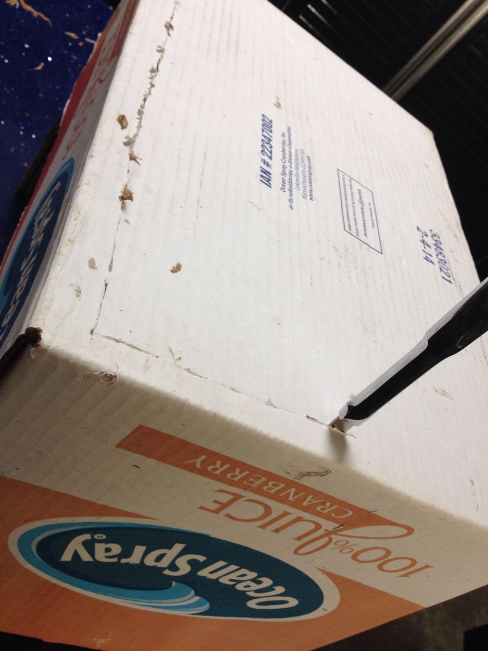 Cut out the bottom of the box, leaving a one inch frame.