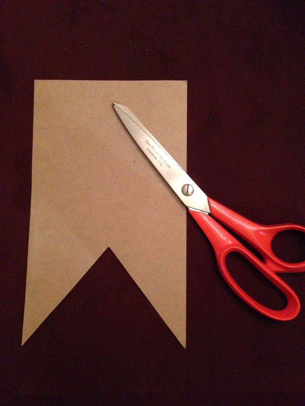 Cut out the cardboard template and use to cut banner pieces.