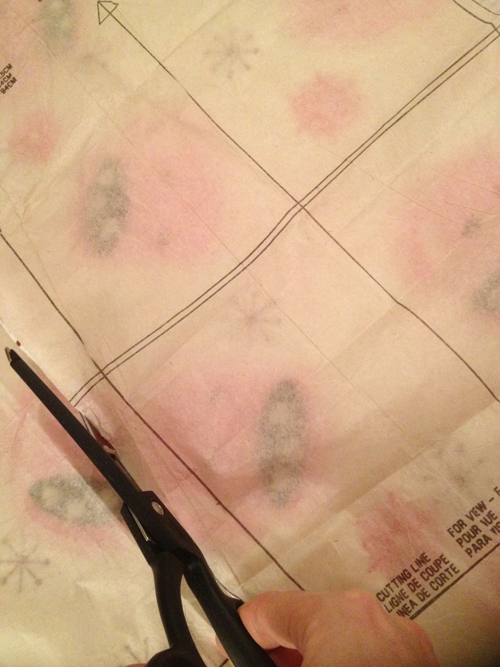 Cut out the fabric along the pattern lines.