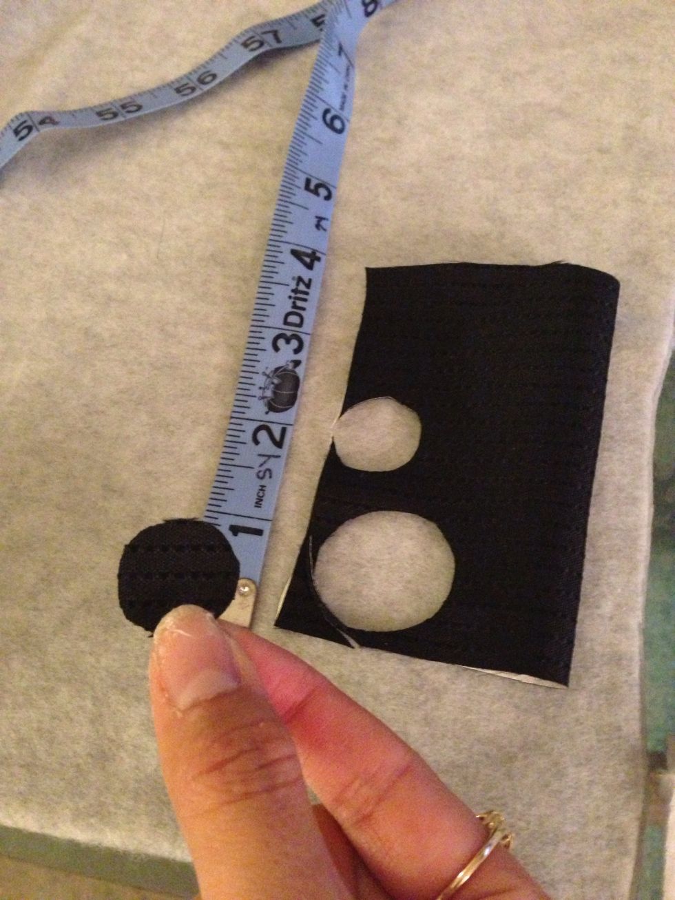 Cut out the folded black from earlier. Less than an inch and two should come out