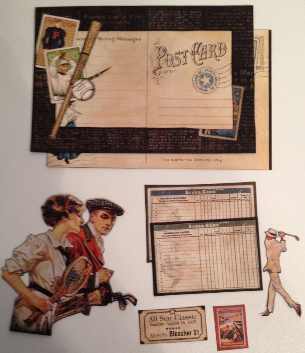 Cut out the frame and glue over the postcard and cut around. Some suggestions for decor.