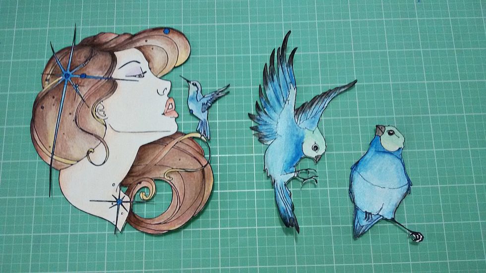 Cut out the images painted and set aside.