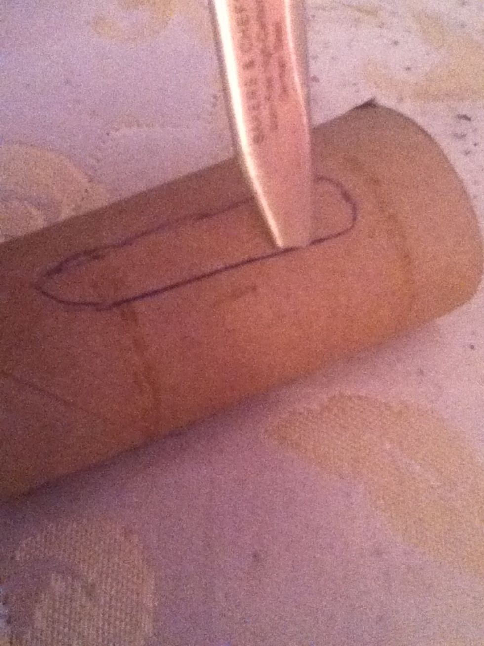 Cut out the outline and be careful not to bend  the roll.