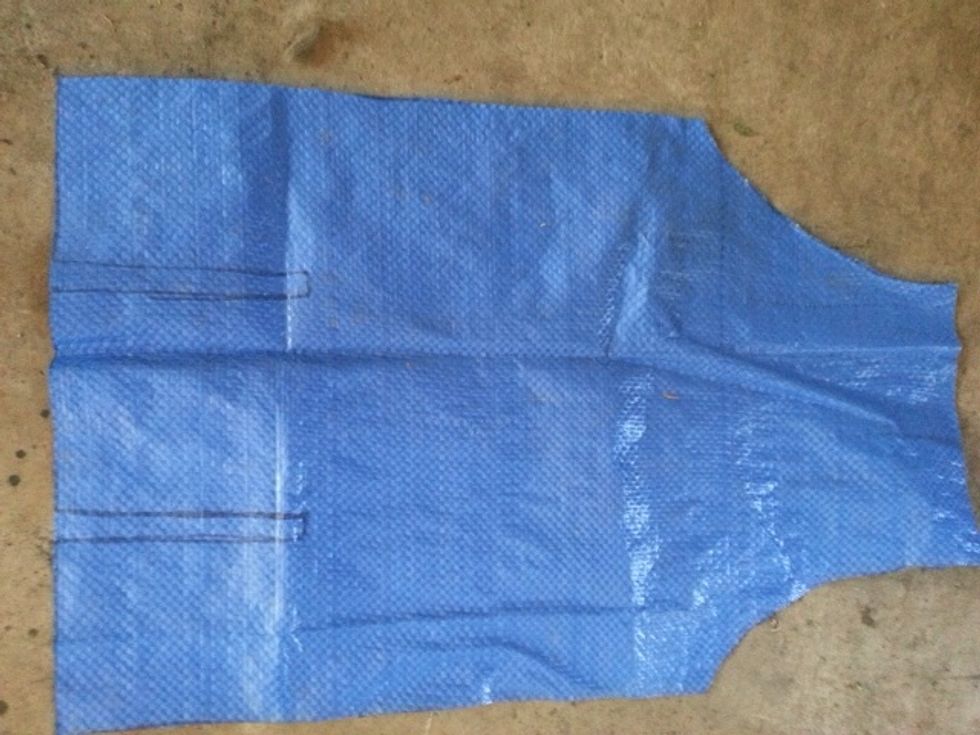 Cut out the outside lines. Don't cut the "pockets" out yet.