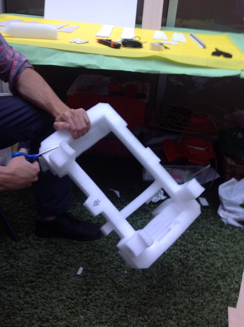 Cut out the polyurethane body.