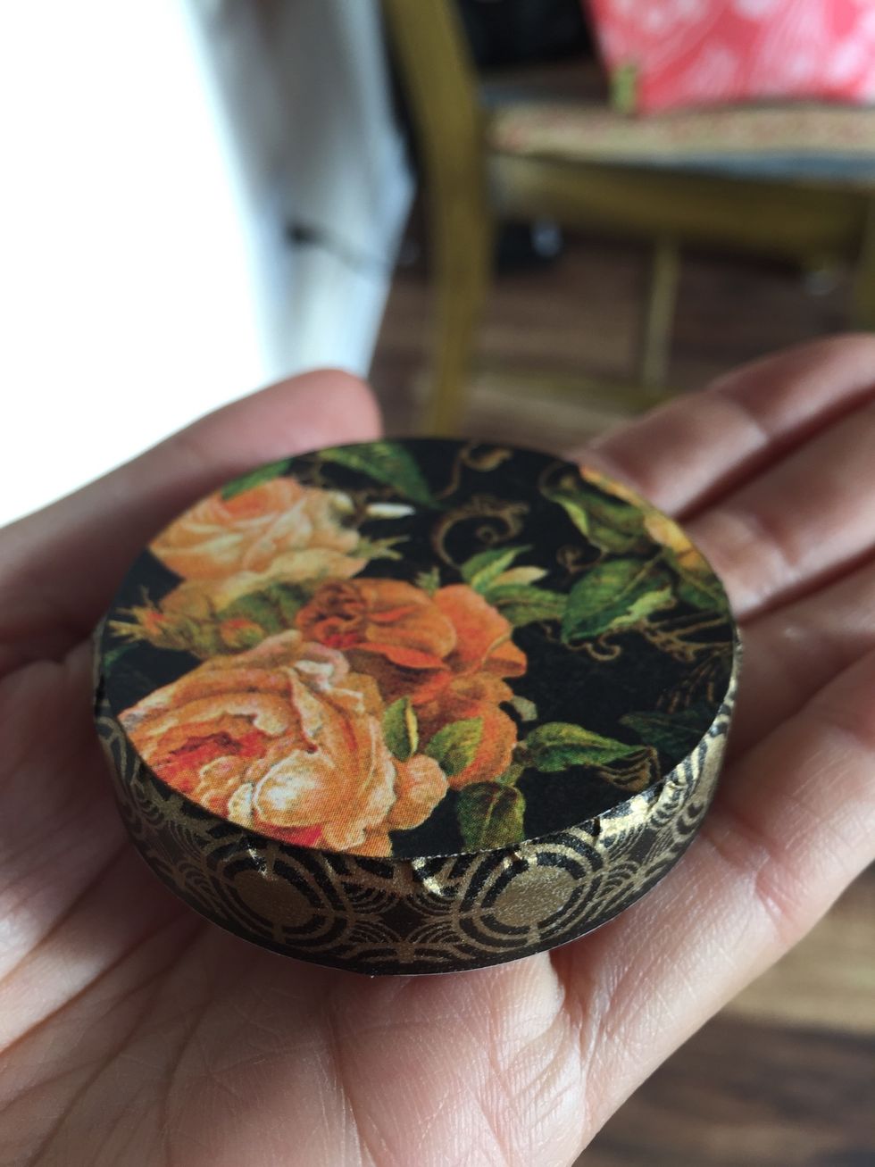 Cut out the shape and adhere to the top of your lid.