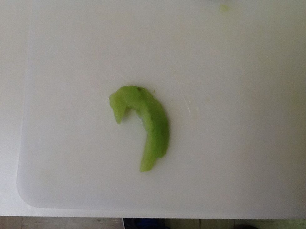 Cut out the shape of the head. Then very carefully peel the skin off and smooth it out. Also cut off a small portion of the bottom. This may take multiple times to find a way to peel it.