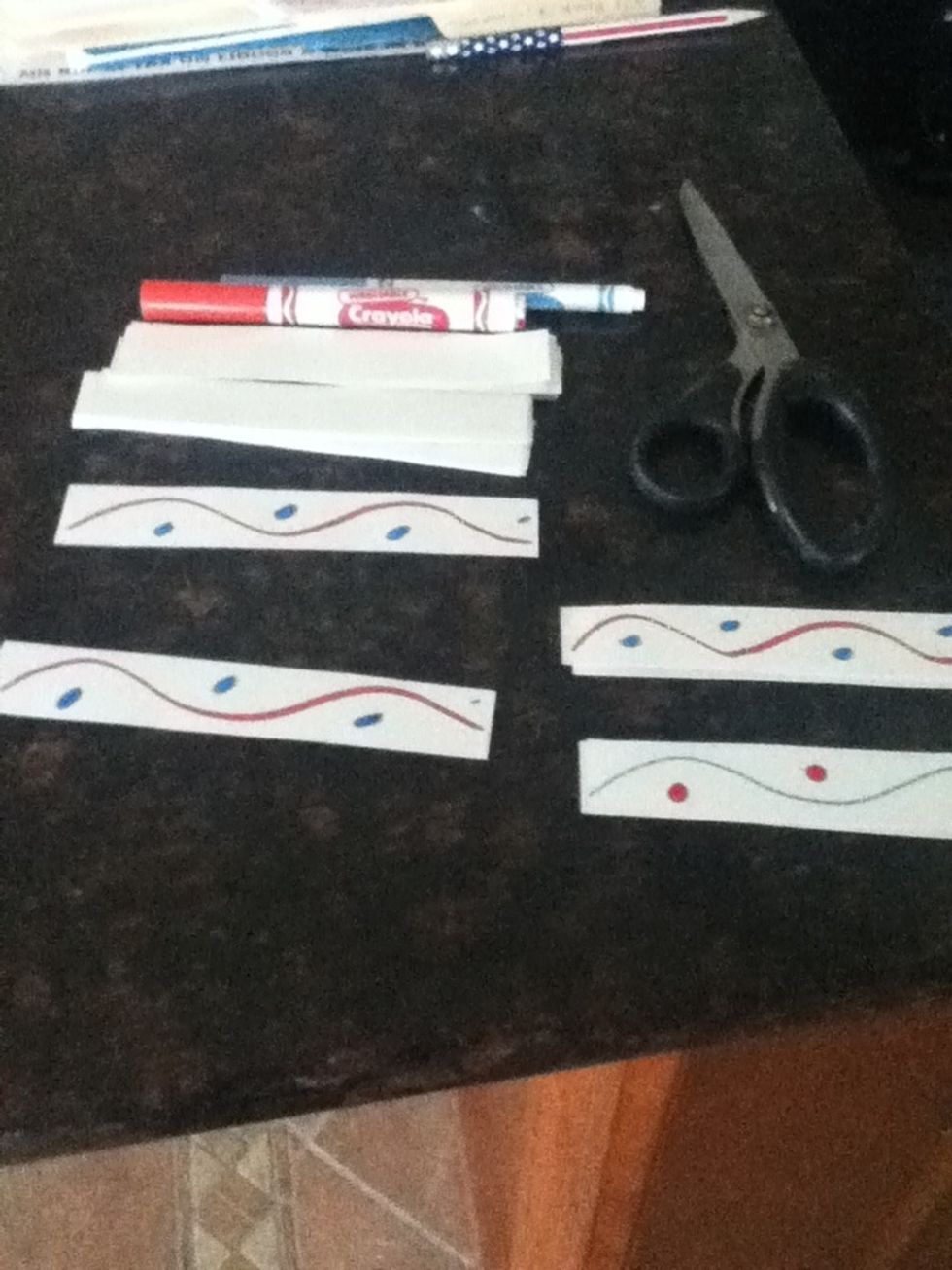 Cut out the strips and if you want you can decorate them.
