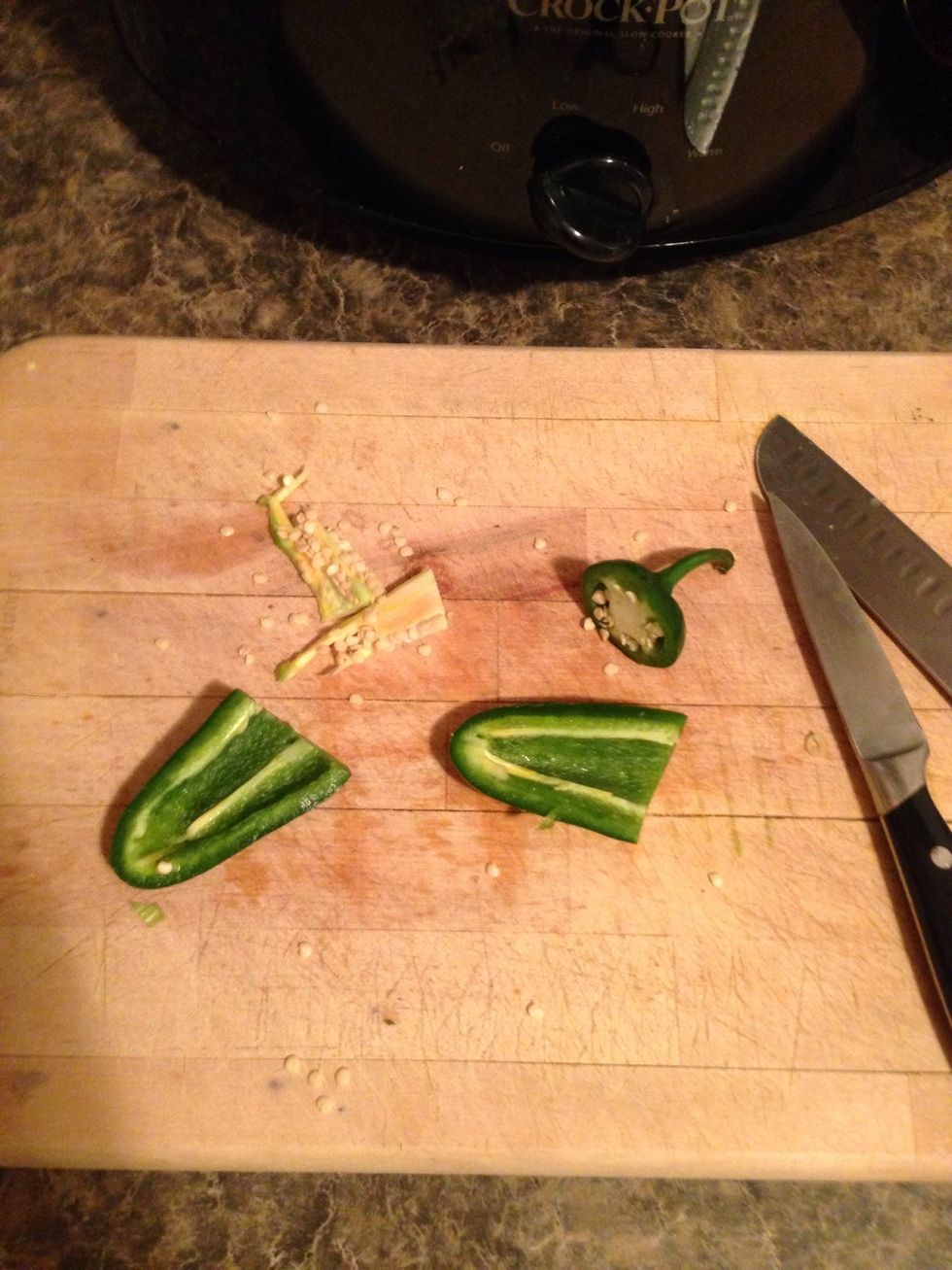 Cut out the white part and the seeds.