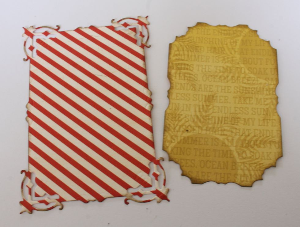 Cut out two rectangular shapes from different sheets of paper with the Lattice Frame dies.