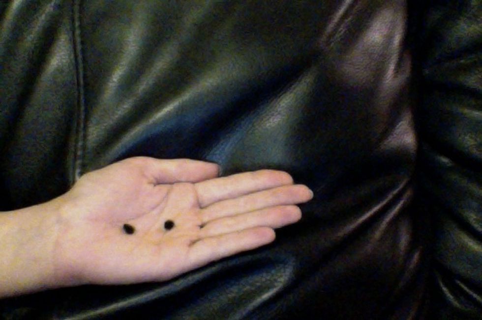 Cut out two small circles from black felt. These will be the eyes.