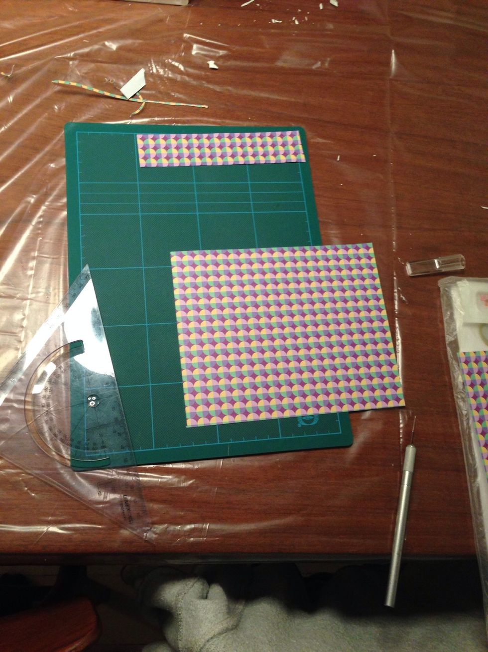 Cut out wallpaper so it will fit inside the box. In this case I used small decoration papers had to cut out more pieces and make it fit.