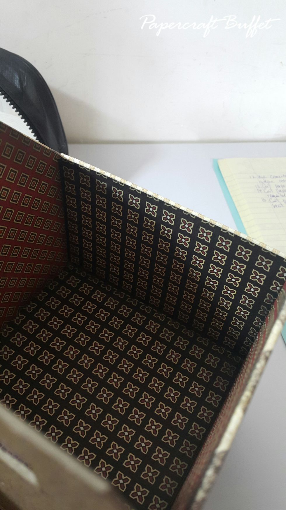 Cut paper 2pcs 3-1/2"x5-1/4" for the rest of the inside