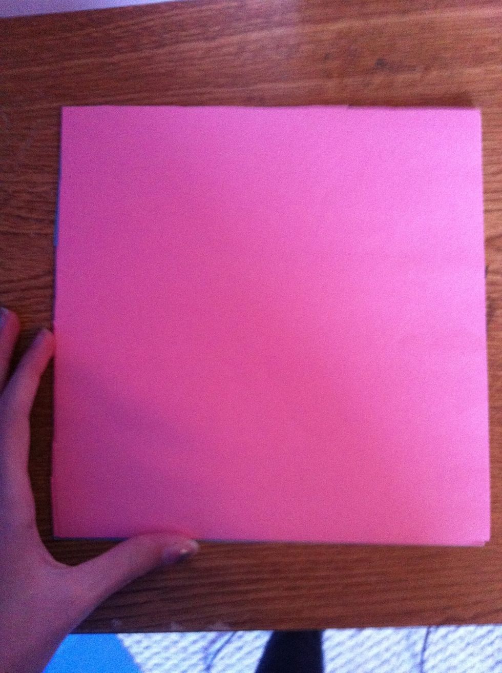 Cut paper into 6 square pieces. (at least 3x3 in. )