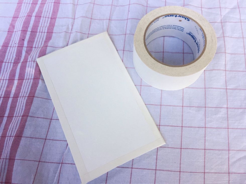 Cut paper into preferred size and mask the sides with painters tape