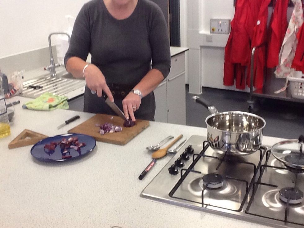 cut & peal the onions