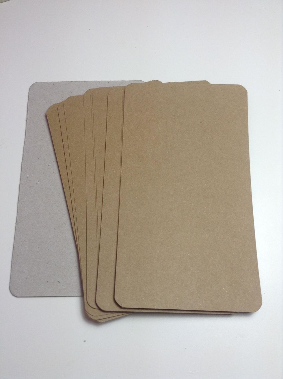 Cut pieces of kraft paper with the same measurement of the covers... I'm using10 to make my mini album pages.