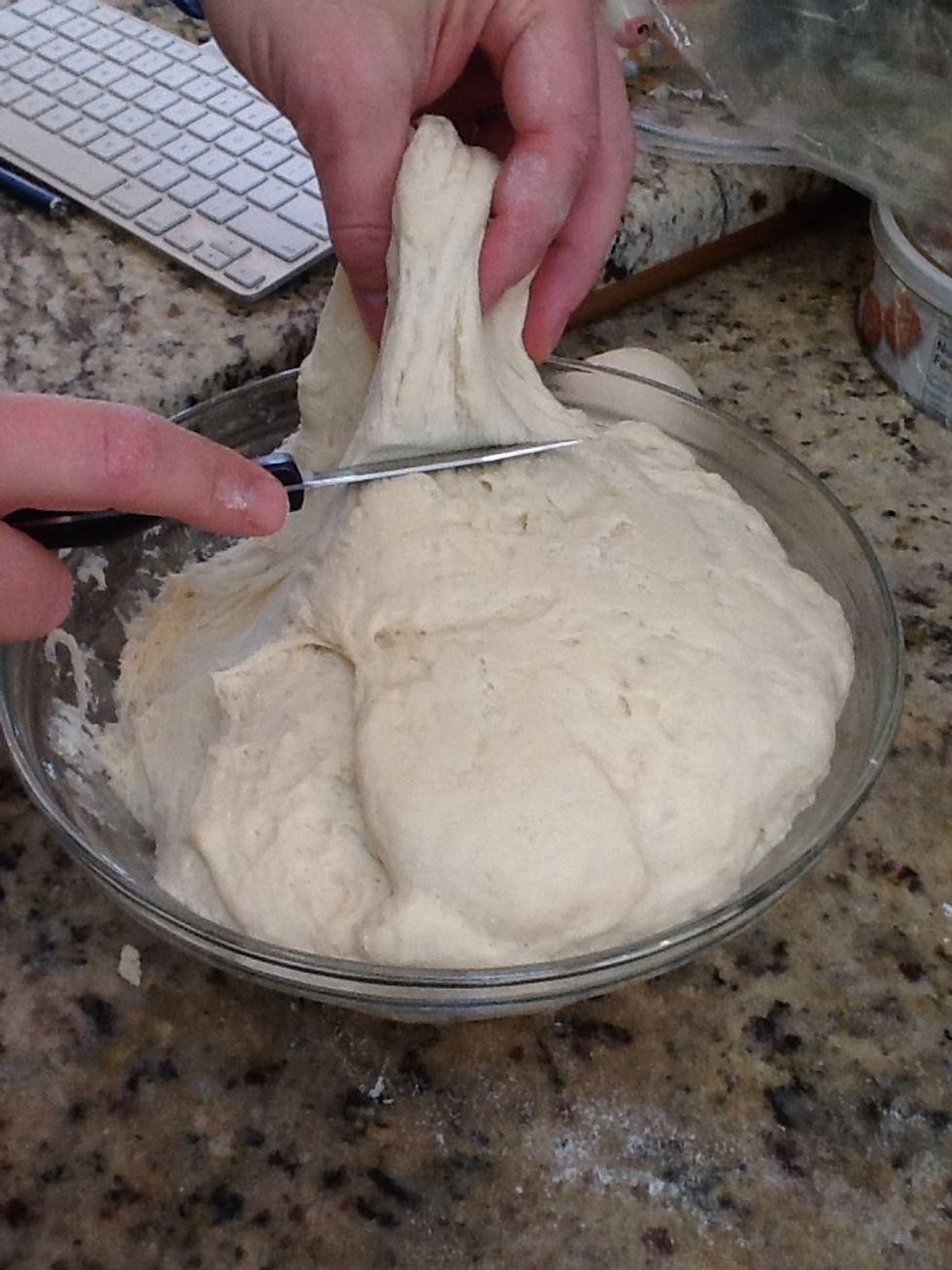 Cut pieces with a knife