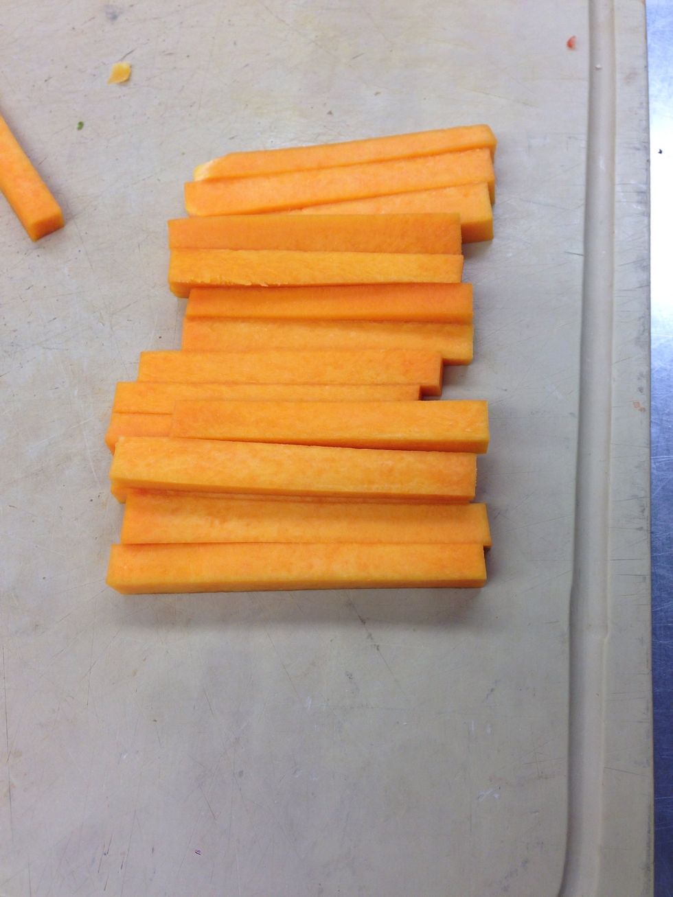 Cut planks in sticks.