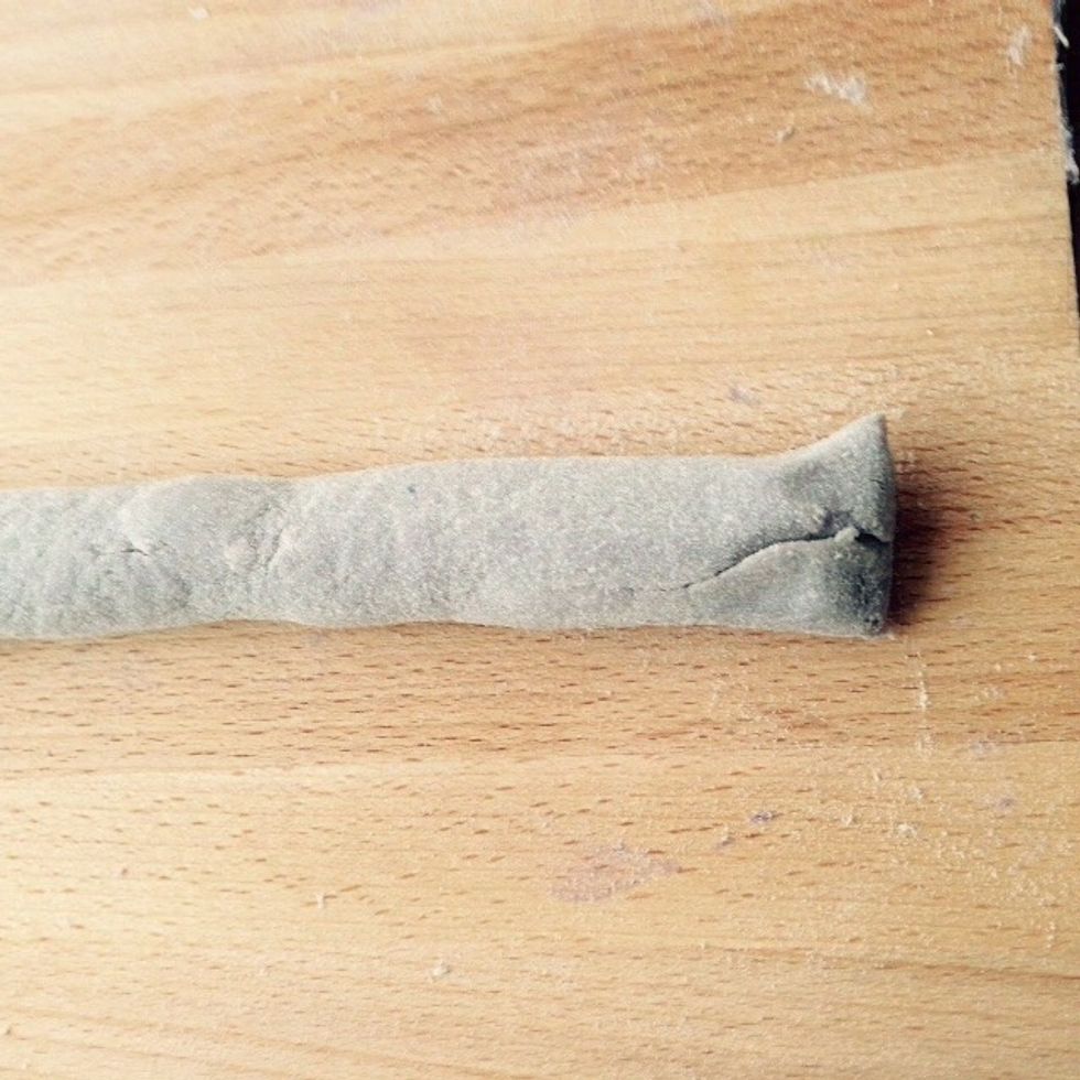 Cut portions of the dough and roll the with your hands to strings 1-2cm in diameter cut them to 1-2cm ling pieces. The size is totally up to you, but try to make them even