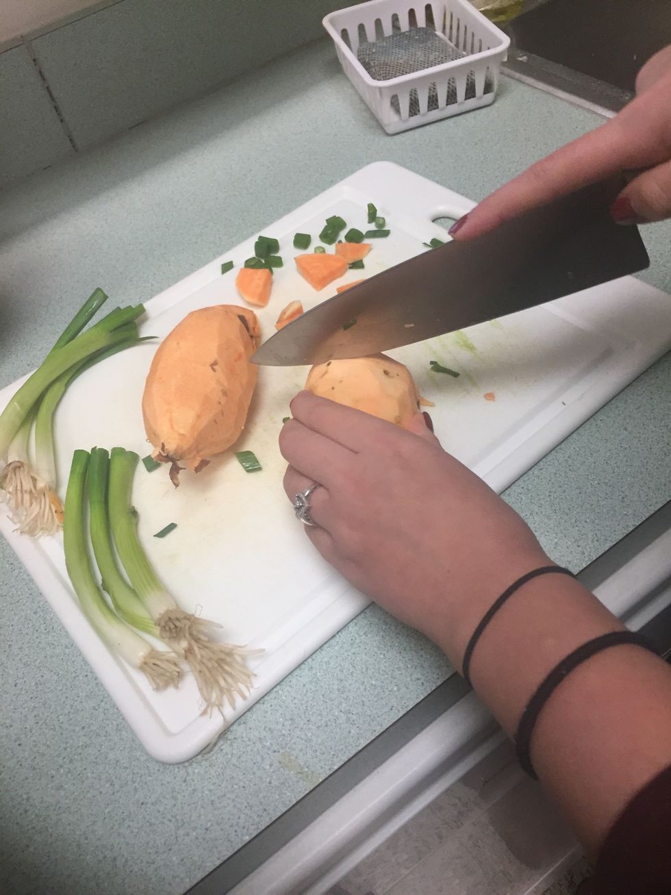 Cut potatoes into cubes \ud83d\udd2a\u25aa\ufe0f