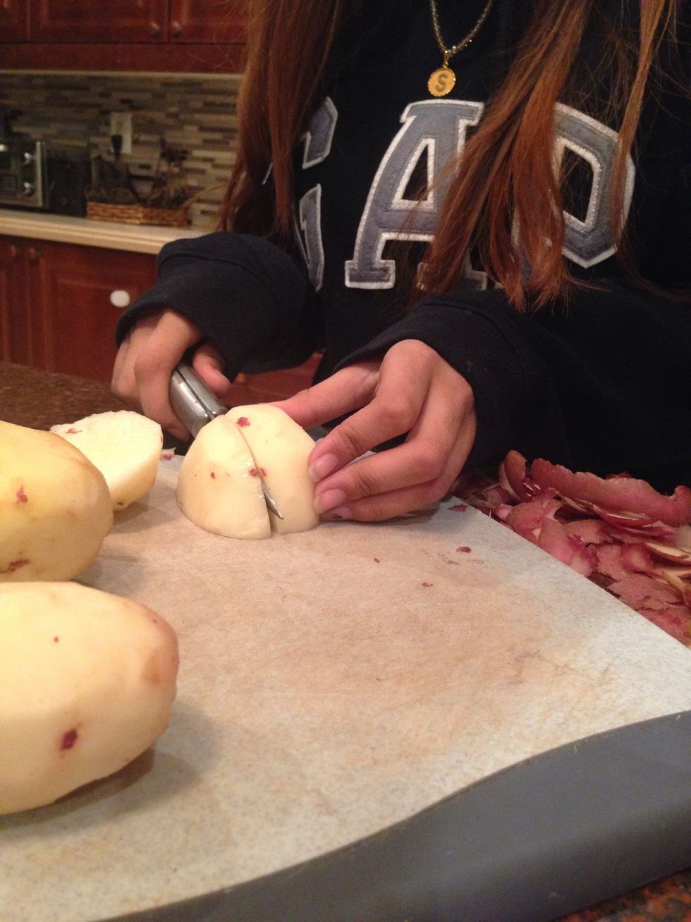 cut potatoes