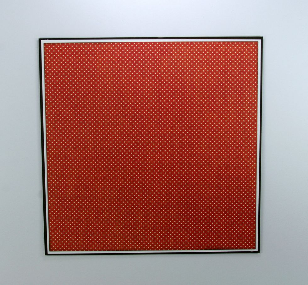 Cut red and white polka dot patterned paper from the 6x6 patterns & Solids paper pad and mat with white and brown cardstock.