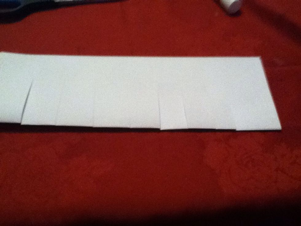 Cut slits but leave a bit at each end