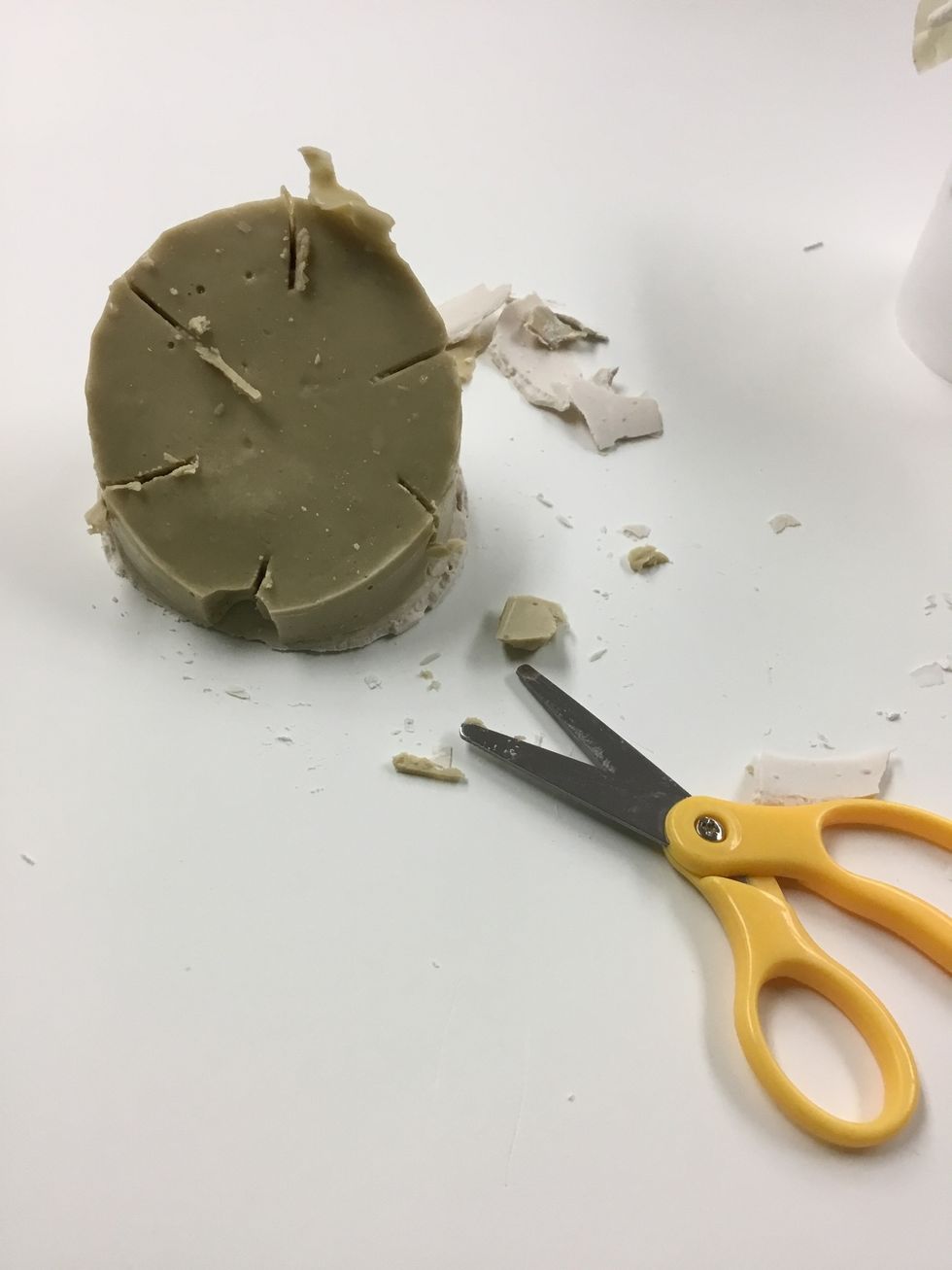 Cut slits with scissors (not cut yourself)