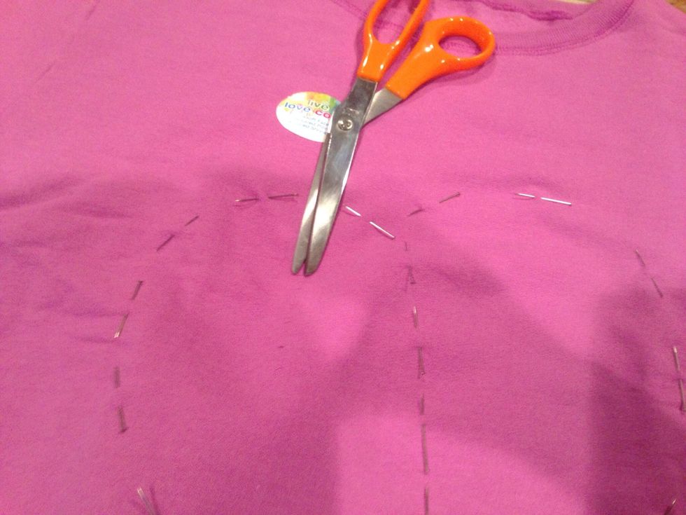 Cut small horizontal snipits where each slit will be. This helps start the cuts by having a place to insert the scissors.