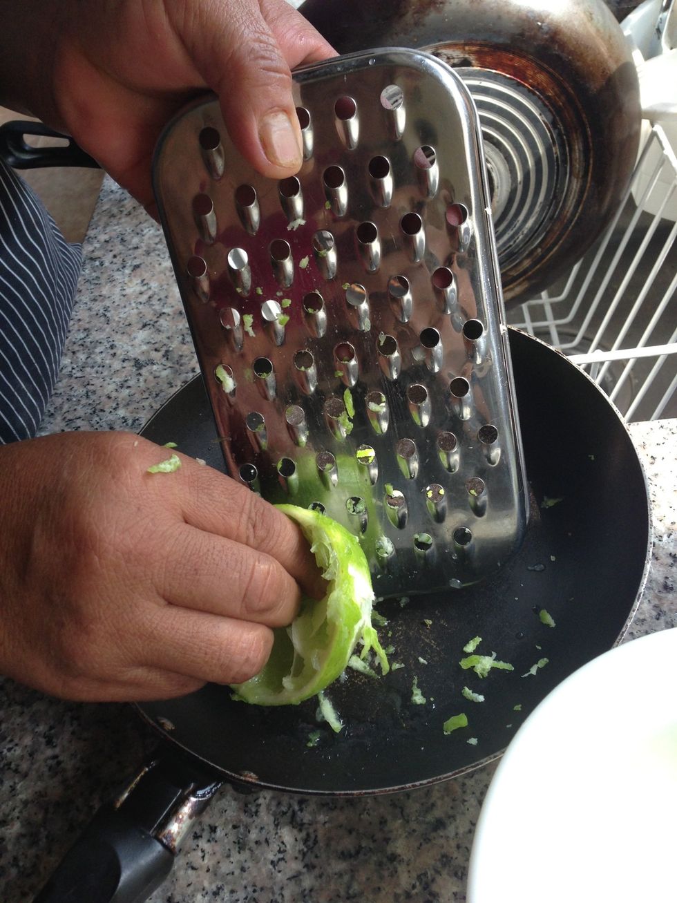 Cut some of the lemon and add it to the blender