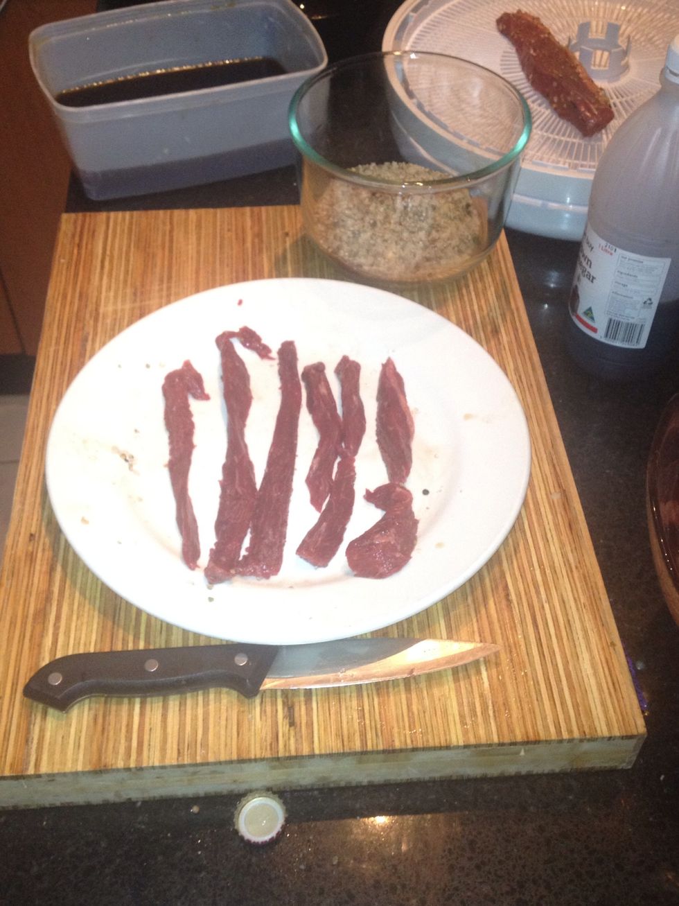 Cut some of your beef in to strips and make use different spices , garlic , chilly , curry powder, any thing you like but sprinkle only