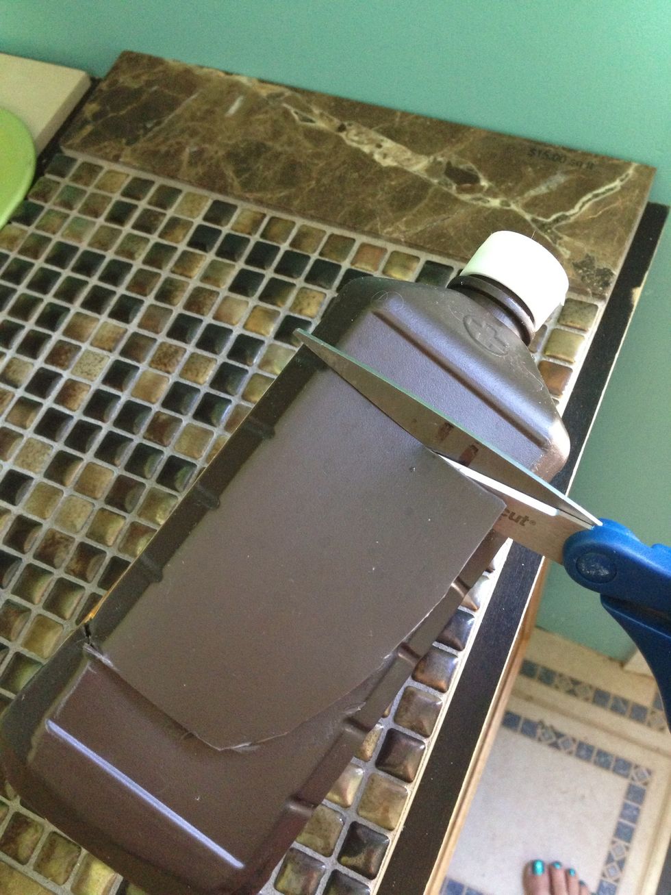 Cut straight across one time as shown.