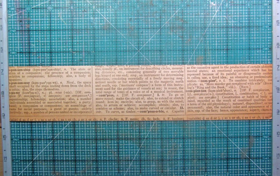 Cut strip of paper 2 1/2 by 12 inches. I'm using the ultra cool paper collection Typography from Graphic 45.