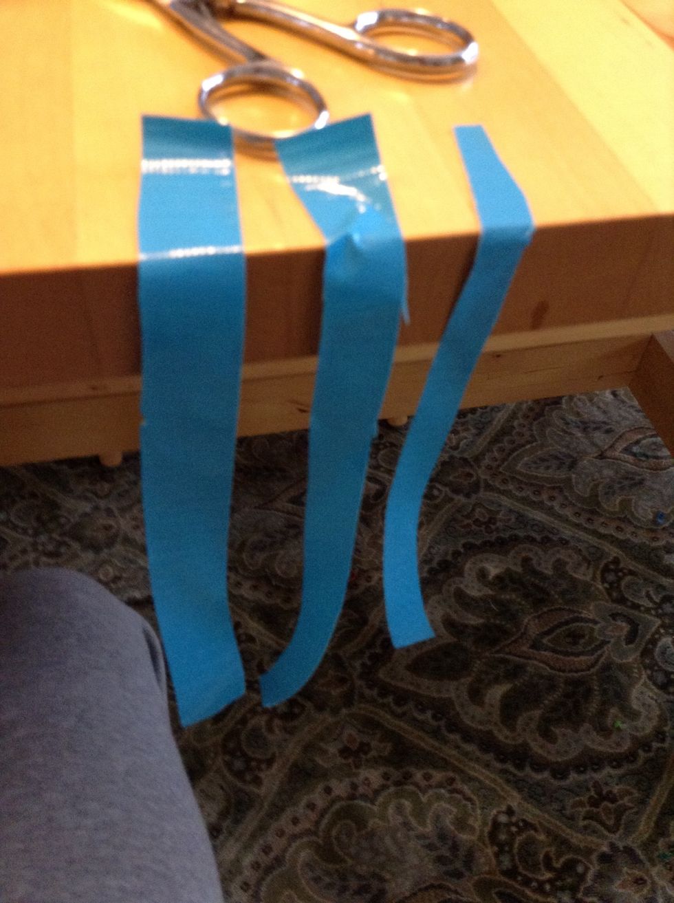 Cut that piece into three thin strips