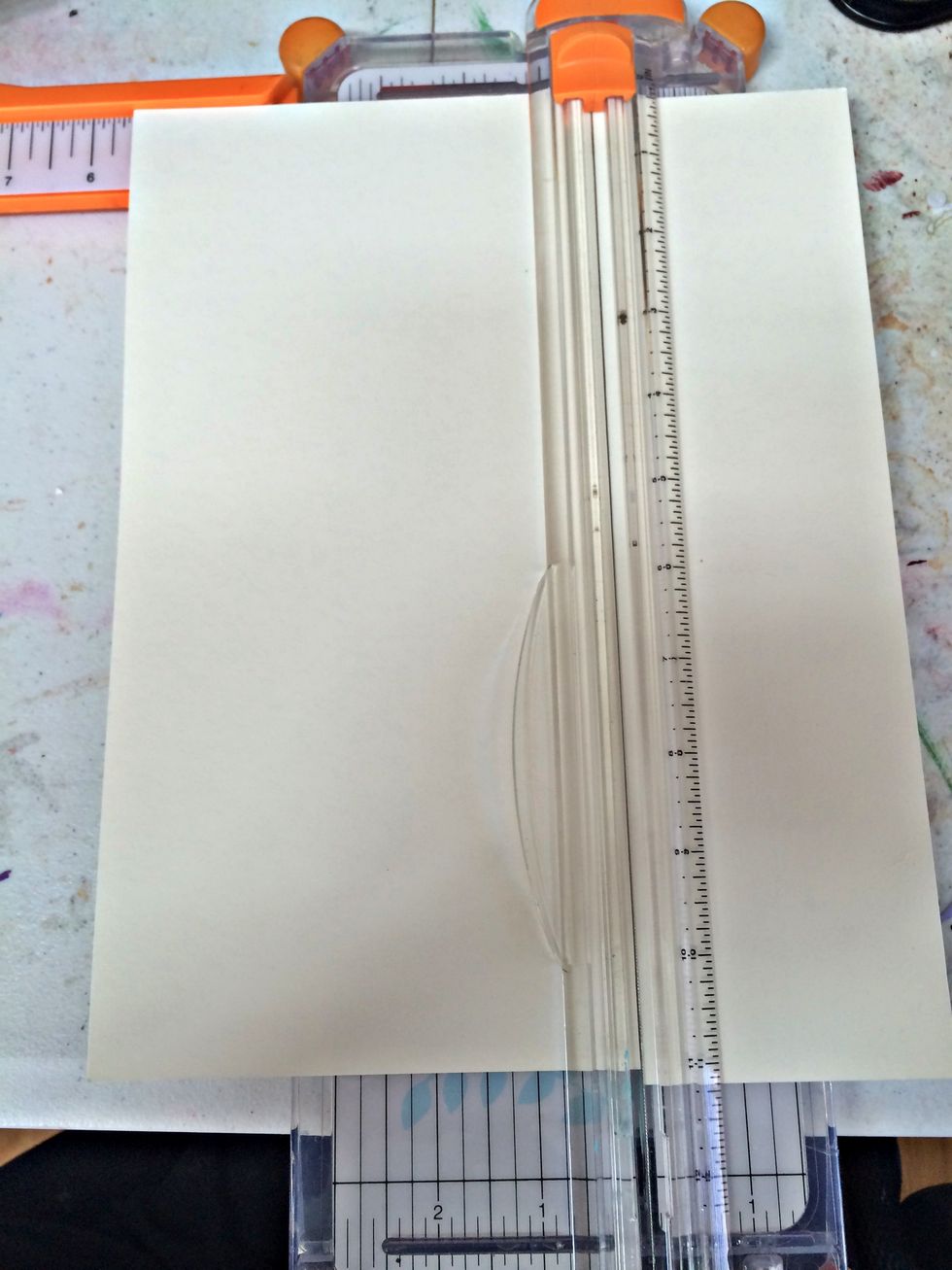 Cut the 8 1/2 x 11 cardstock to 5 1/2 x 11.