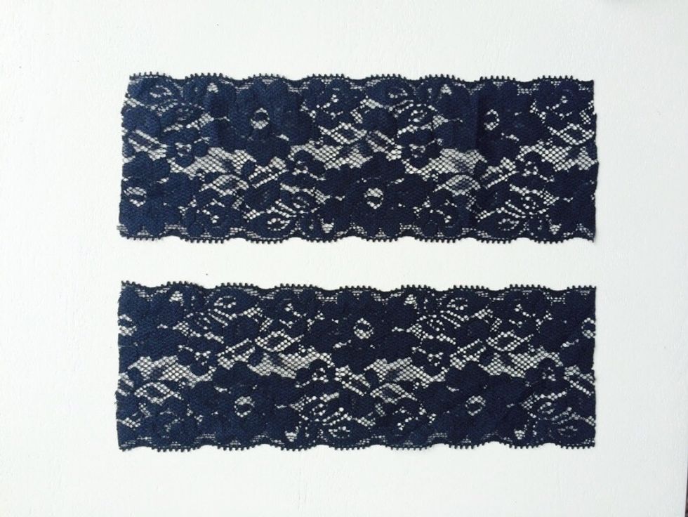 Cut the back. I cut 2 pieces 6" long each. Again, this is a little longer than I need.