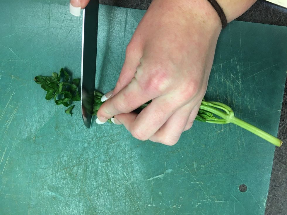 Cut the basil