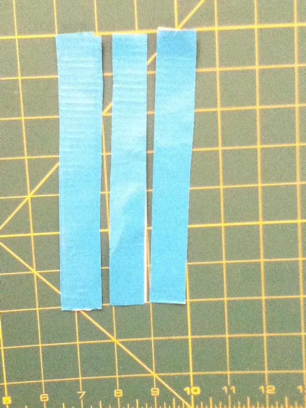 Cut the blue one into 3rds like this.