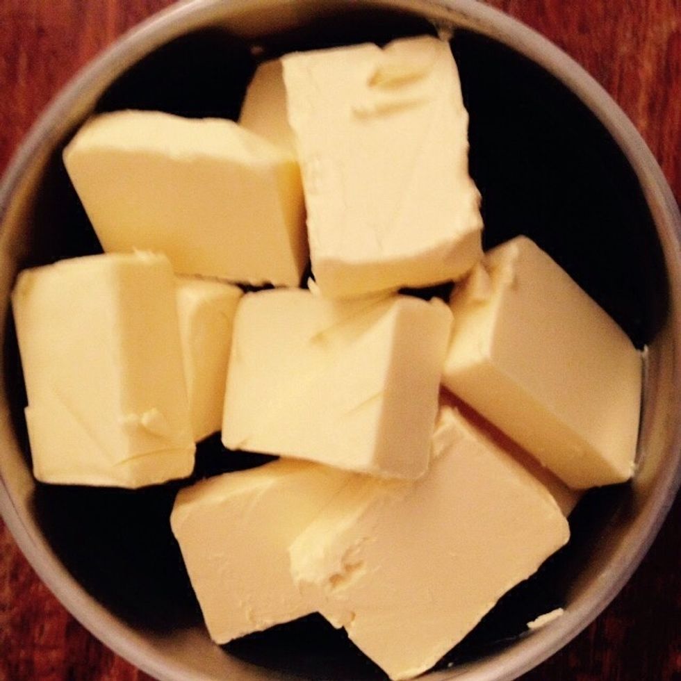 Cut the butter in chunks and add it to the pan with the chocolate