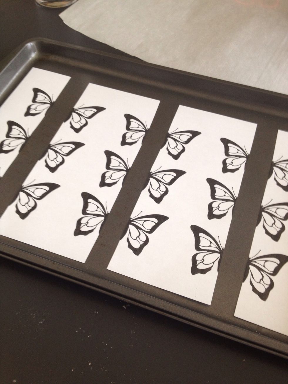 Cut the butterflies in half so each wing is separate. Place on a baking sheet.