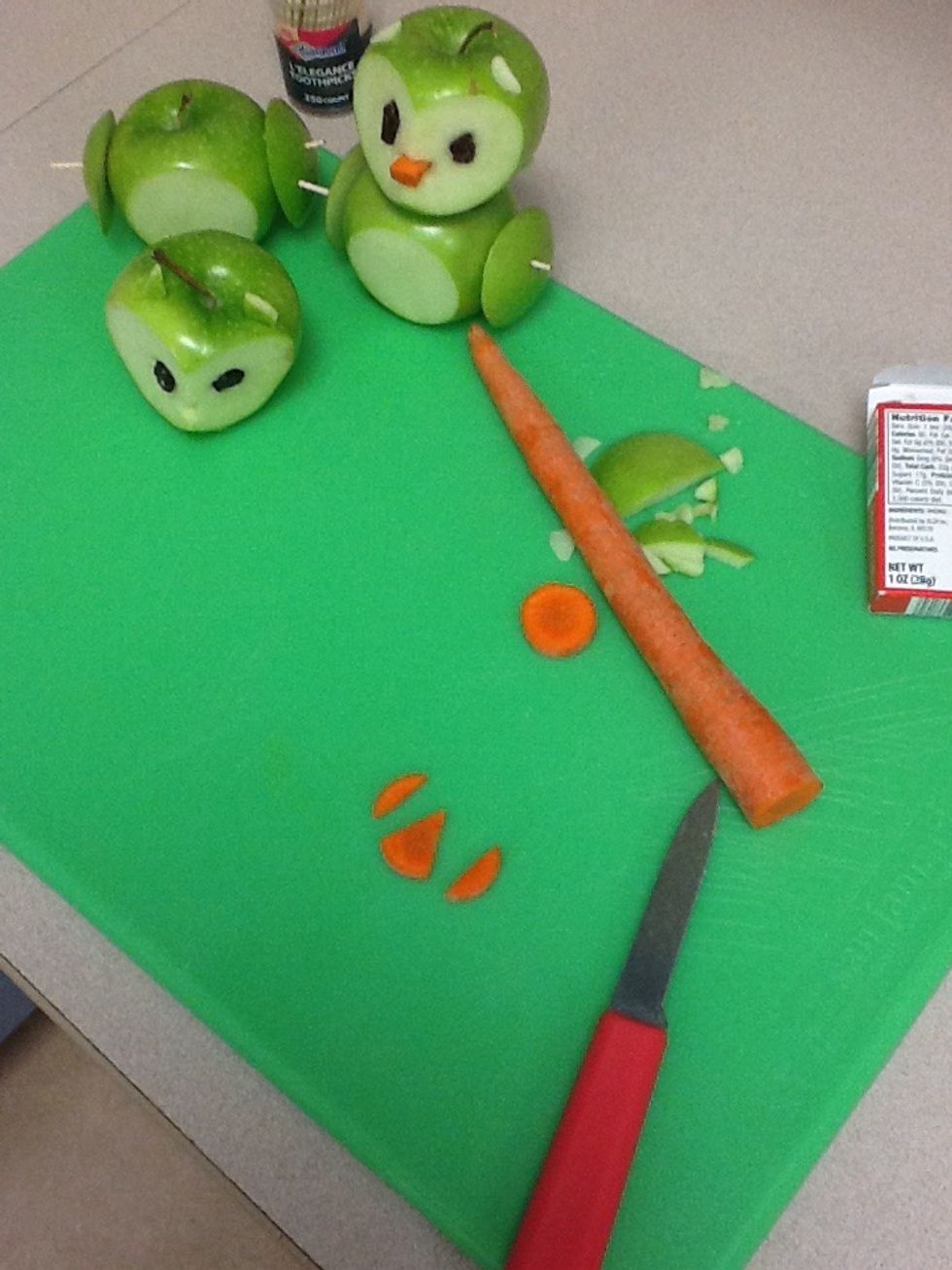 Cut the carrot into a triangle