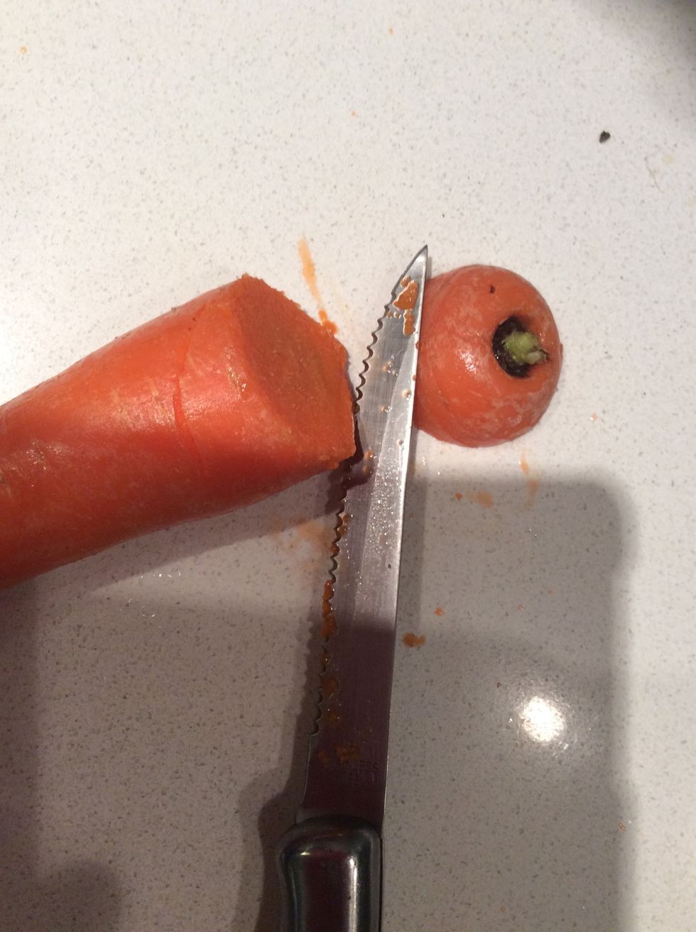 Cut the carrots.