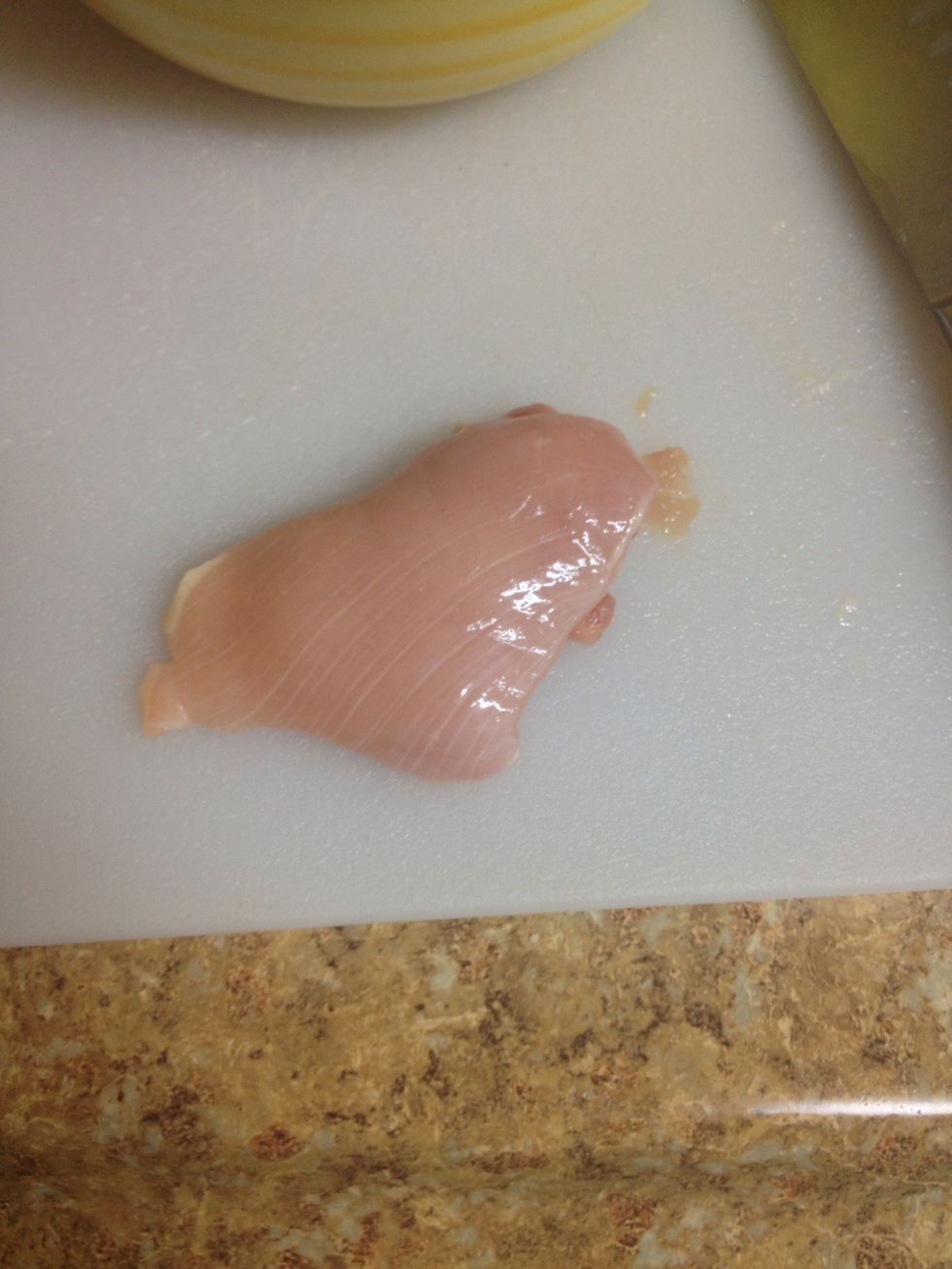 Cut the chicken to desired shape and size.