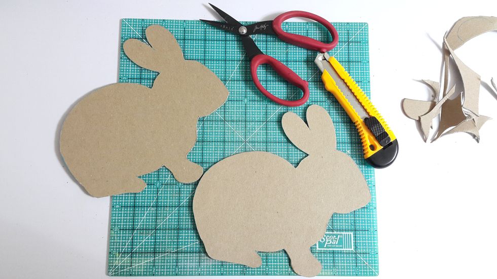 Cut the chipboard rabbit out