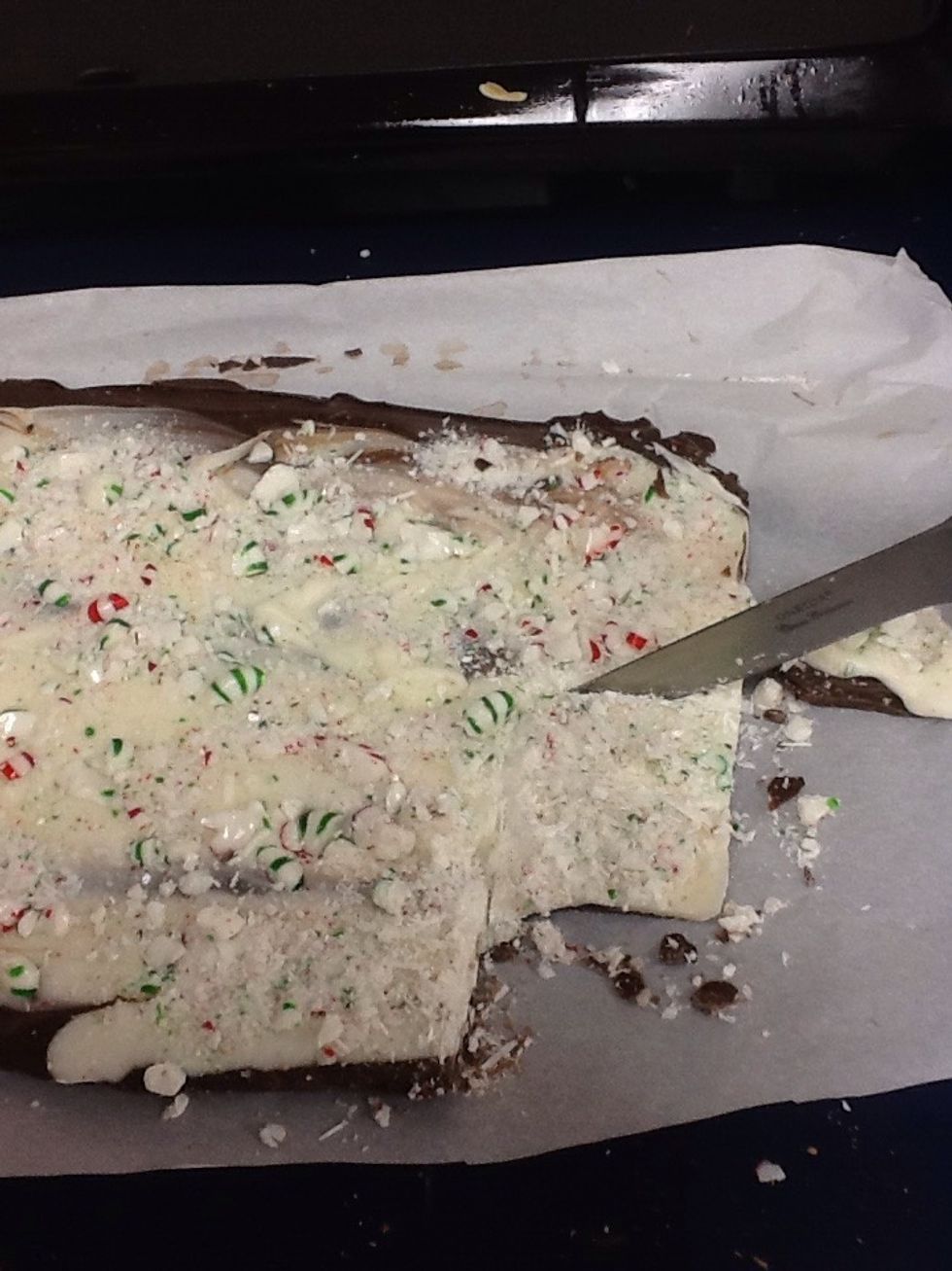Cut the chocolate into pieces.