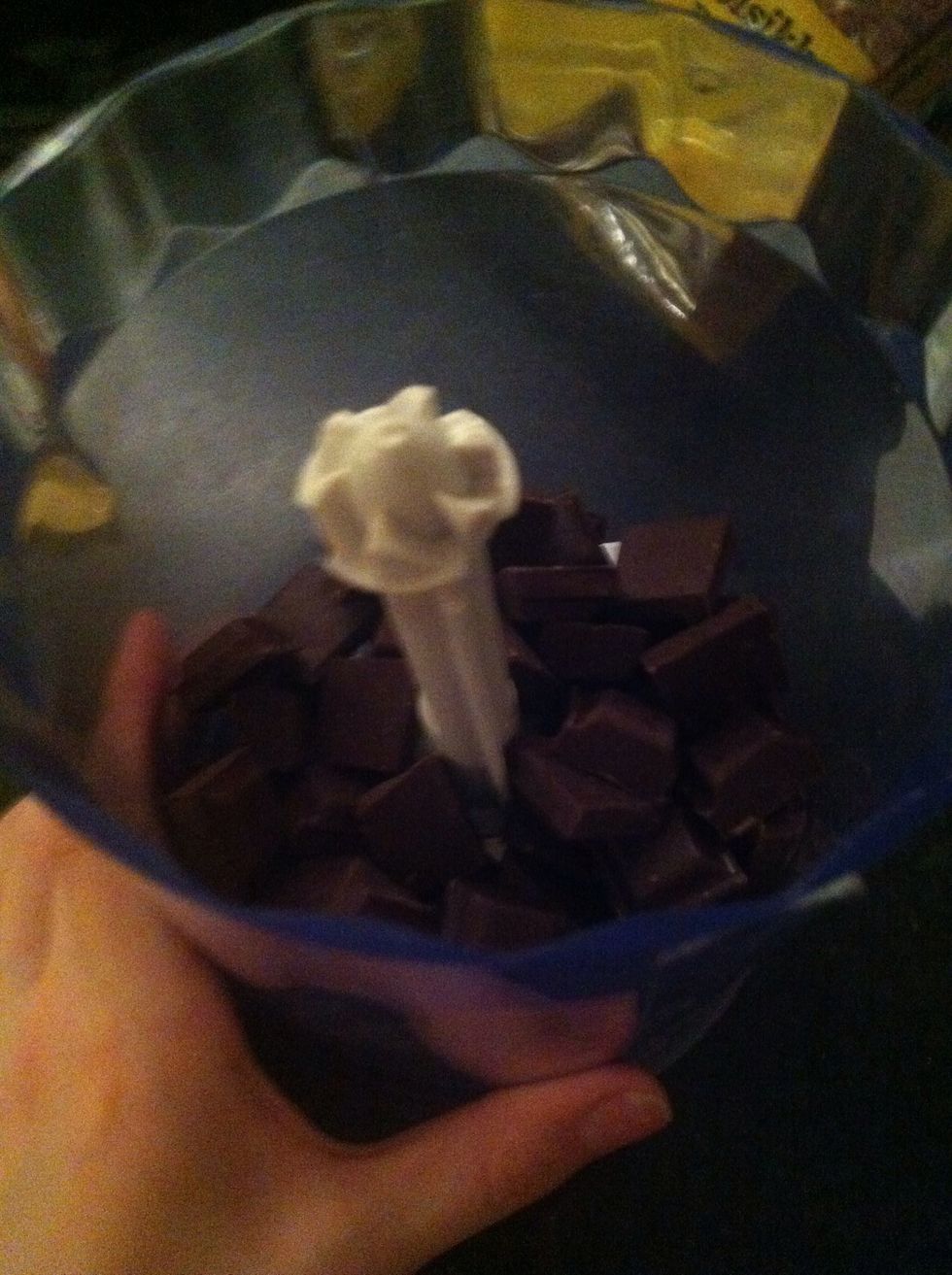 Cut the chocolate to small pieces