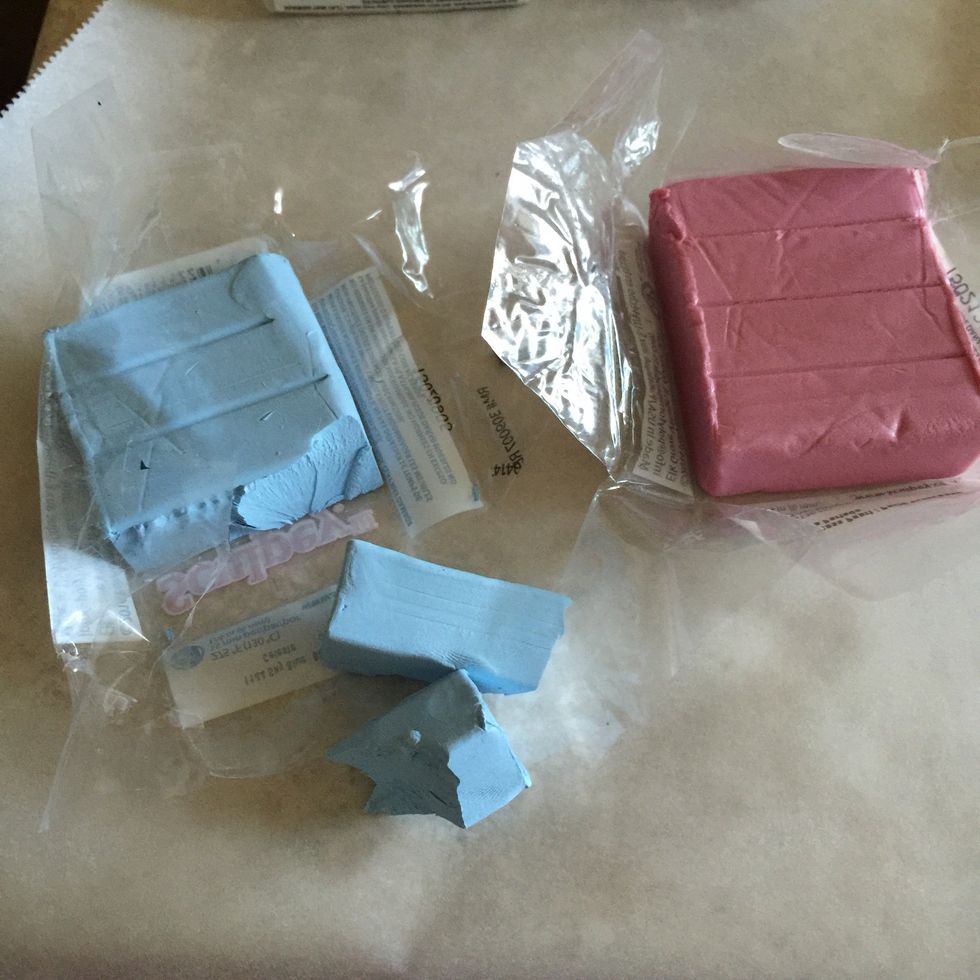 Cut the clay that you'll be using off. Here, I used only one of the pre-cut rectangles. The animal doesn't need to be that large, but the size is up to you!