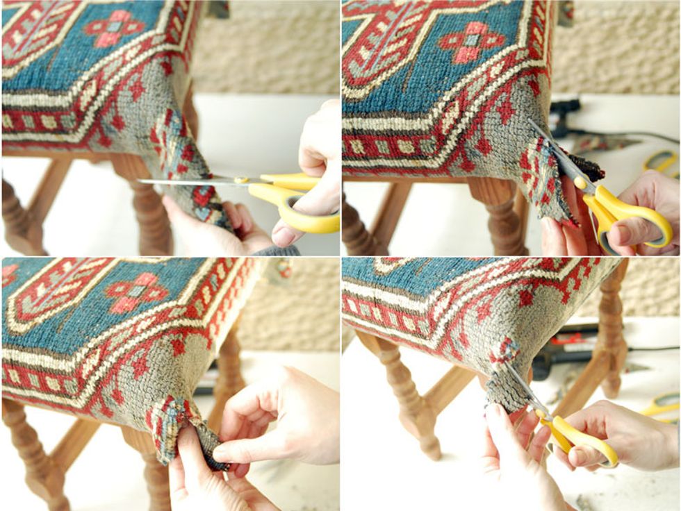 How to upholster a chair with a rug B+C Guides